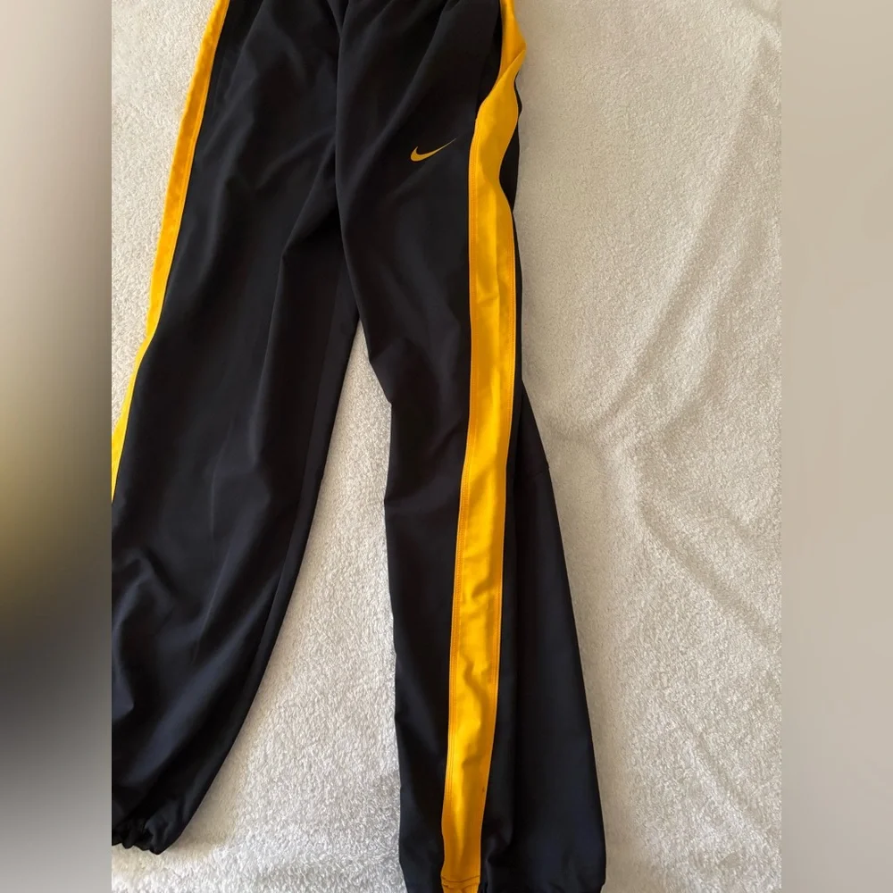Nike Black and Yellow Sweatpants with Elastic Cuffs